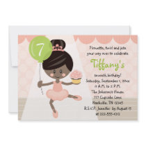 Cupcake Ballerina Birthday Invitation African Amer