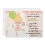 Cupcake Ballerina Birthday Invitations Blonde