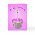 Cupcake Birthday Card Super Pink