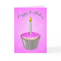 Cupcake Birthday Card Super Pink