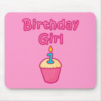 Cupcake Birthday Girl 1 Mouse Pads