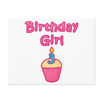 Cupcake Birthday Girl 3 Postcards