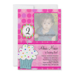 Cupcake Birthday Custom Announcement