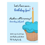 Cupcake Birthday Invitation Post Cards