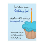 Cupcake Birthday Invitation postcards