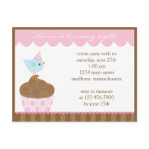 Cupcake Birthday Party Invitation Postcard