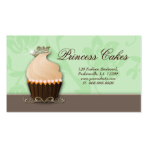 Cupcake Business Card Crown Mint Brown Cream