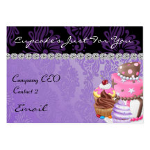 CUPCAKE  Business Card Diamond Damask