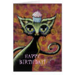Cupcake Cat Happy Birthday Card