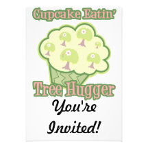 Cupcake Eating Tree Hugger Personalized Invitations