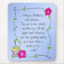 Cupcake Floral Border Frame Mouse Pad Blue