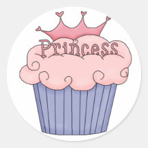 Cupcake For A Princess Round Stickers