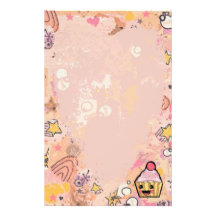 Cupcake Graffiti and heart pink - Stationery Paper
