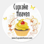 "Cupcake Heaven" - Confections Desserts Pastries Round Sticker