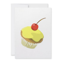 Cupcake invitiation yellow personalized invitation