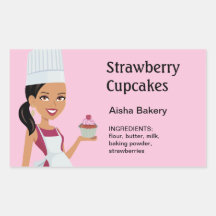Cupcake Label with Character Design #1 Rectangle Sticker