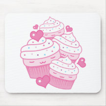 cupcake love mouse mat