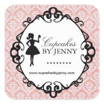 Cupcake Silhouette Packaging Stickers