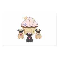 Cupcake Sweet Pug Dogs Sticker