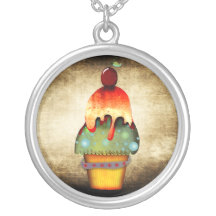 Cupcake vintage icecream necklace