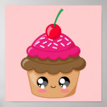 Cupcake with Cherry and Sprinkles Print