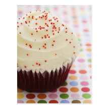 Cupcake with sprinkles post card