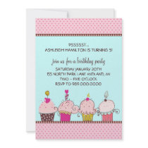 Cupcakes Kids' Birthday Party Invitations