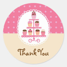 Cupcakes On A Stand Favour Sticker