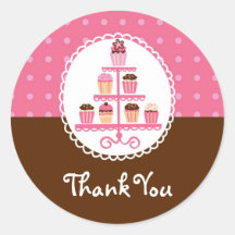 Cupcakes On A Stand Favour Sticker