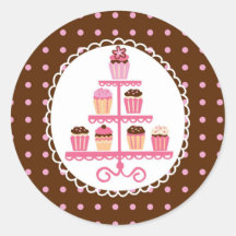Cupcakes On A Stand Seal Sticker