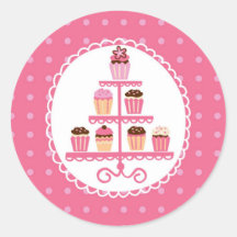 Cupcakes On A Stand Seal Sticker