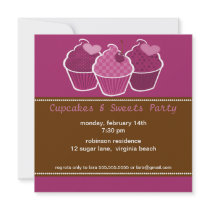 Cupcakes & Sweets Party Invitations