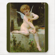 Cupid and butterfly by Bouguereau Mousepads