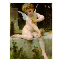 Cupid and butterfly by Bouguereau Post Card