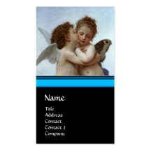 Cupid and Psyche as Children MONOGRAM Sapphire Business Card Templates