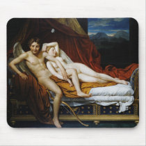 <Cupid and Psyche> by Jacques-Louis David Mouse Pad