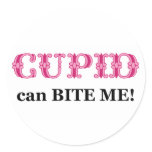 Cupid - Bite Me Round Sticker