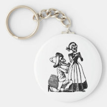 Cupid Calavera, Skeleton Lovers c. 1900s Key Chains