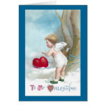 Cupid Directs Heart Where to Go Greeting Card