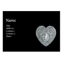 CUPID LACE HEART MONOGRAM BUSINESS CARD