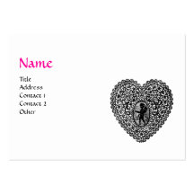 CUPID LACE HEART MONOGRAM ,pink, fuchsia Business Cards