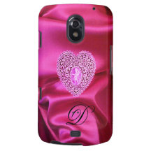 CUPID LACE HEART SILK PINK FUCHSIA CLOTH MONOGRAM GALAXY NEXUS COVERS
