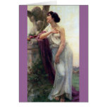 Cupid lady woman falling in love greeting card