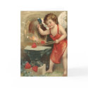 Cupid Making Hearts Vintage Valentine cards