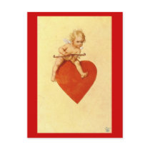 Cupid on a Heart -  Postcard