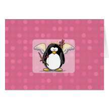 Cupid Penguin Card
