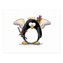 Cupid Penguin Post Card