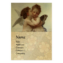 Cupid & Psyche as Children MONOGRAM Sapphire Gold Business Card Template