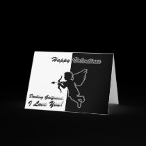 Cupid Silhouette Girlfriend Valentines Card