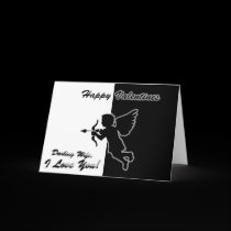 Cupid Silhouette Wife Valentines Card